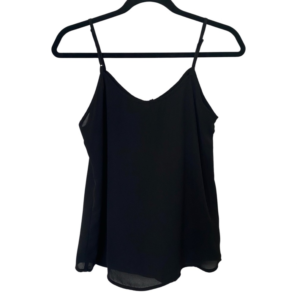 Black Ruffle Key Hole Tank Top - Picture 9 of 11